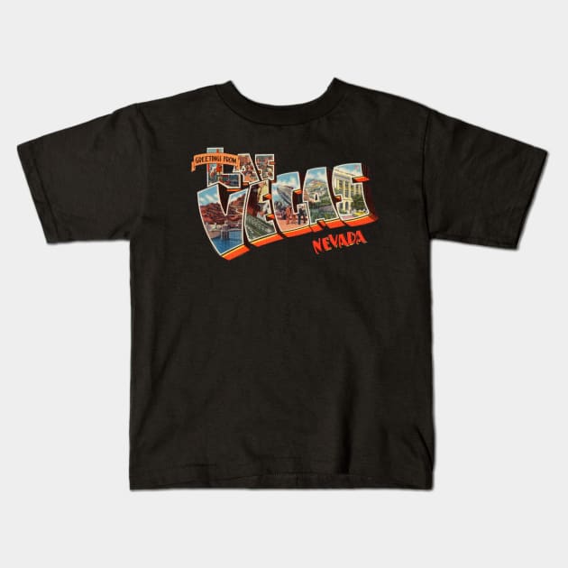 Greetings from Las Vegas Nevada Kids T-Shirt by reapolo